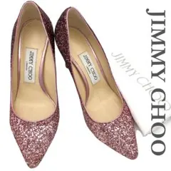 JIMMY CHOO ハイヒール ブライダル グリッター ピンク 1841A