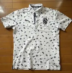 FILA GOLF 総柄ポロシャツ ホワイト メンズのサムネイル