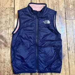 美品★THE NORTH FACE ネイビー リバーシブルダウンベスト 120