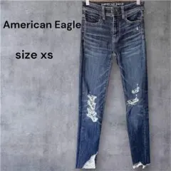 アメリカンイーグル ダメージ スキニー デニム ジーンズ 00 レギュラー