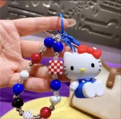 じゃらじゃらキーホルダー　キティ　ビーズ　ストラップ　サンリオ　シリコンのサムネイル