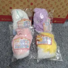 【未開封】ちょコンとキツネ　ミニふわしっぽキーホルダー 2　全4種コンプセット