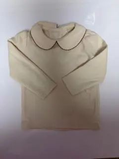 襟付き長袖シャツ クリーム色