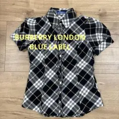 BURBERRY BLUELABEL ノバチェック　半袖ブラウス　フリル　日本製