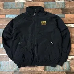 ビンテージ　古着　企業刺繍ロゴ　メンズジャケット　ブラック　黒　サイズM