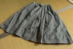 フレアスカート 黒白ギンガムチェックＭ