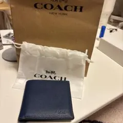 COACH ネイビー 二つ折り財布