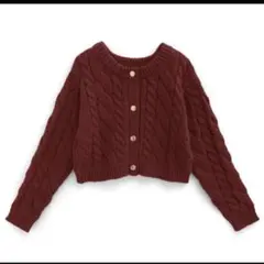 【 24時間発送 】ケーブルニットショート丈カーディガン[an1632]