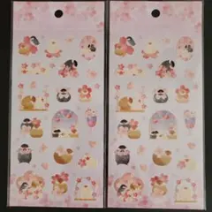 コレクションシール　文鳥柄　2枚