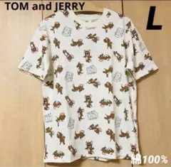 TOM and JERRY メンズ Tシャツ Lサイズ　アイボリー　綿100%のサムネイル