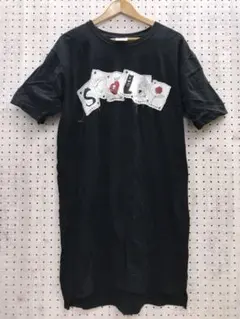 Y2K 原宿 個性派 ギャル SCOLAR ロゴ パッチワーク Tシャツ ワンピ