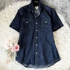 Levi's ウエスタン デニムシャツ M 濃紺 美品 ミリタリー 古着男子