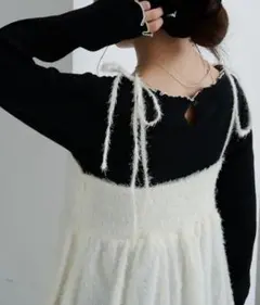 新品　Kastane もちもちメロウニットプルオーバー ブラック　黒