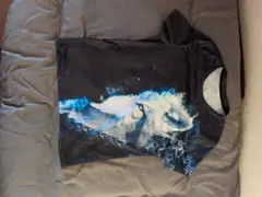 狼プリント 半袖Tシャツ ブラック です