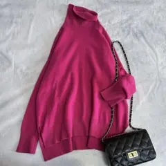 ジャーナルスタンダード　ピンク　タートルネックセーター　カシミヤ100