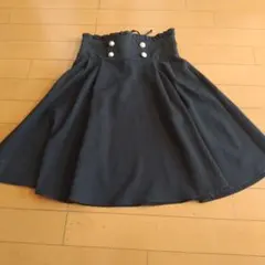オリーブ・デ・オリーブ　フレアスカート　後編み上げリボン　黒