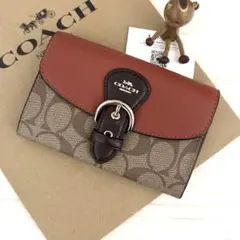 ★ 新品　COACH　コーチ 折り財布　カーキ 二つつ折り財布