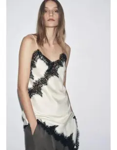 ZARA ZW COLLECTION アシンメトリーレースワンピース L