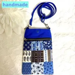 スマホバッグ モバイルバッグ　ミニショルダー スマホポシェット 青