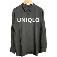 【UNIQLO】ユニクロ ブラック 長袖シャツ Lサイズ 黒 シンプル