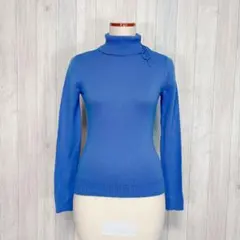 【OFUON】長袖 タートルネックニットトップス セーター レースアップ ウール