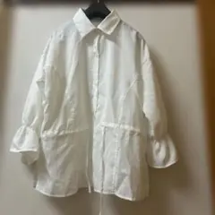 ホワイト バルーンスリーブシャツ