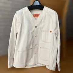 カバーオール ホワイト ノーカラー