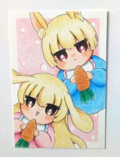 手描きイラスト【うさぎの姉弟】