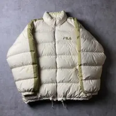 【入手困難】90s FILA ヌプシ型 ダウンジャケット 刺繍ロゴ ドローコード
