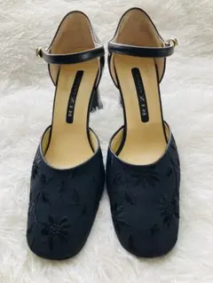 リズラフィネ　刺繍アンクルストラップハイヒール　入学入園　卒業卒園　パンプス