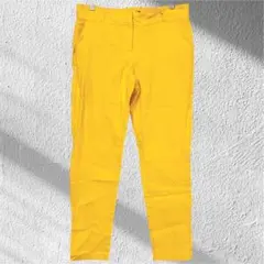鮮やかイエロー カラーパンツ 【L】 ストレッチ素材 ボトムス カジュアルパンツ