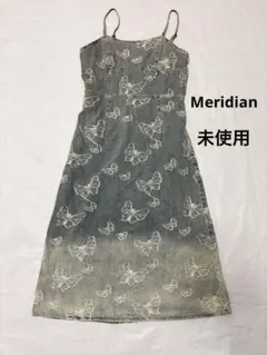 【未使用】 メリディアン デニムキャミワンピース バタフライ グラデーション