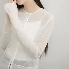 ADAM ET ROPÉ チュールプリント2WAYカーディガン