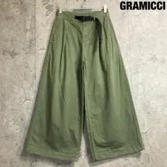 【GRAMICCI】バギーパンツ ワイドパンツ ツイル コットン オリーブ S