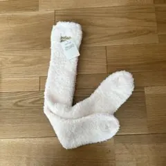 【新品未使用】ジェラートピケ　ピンク✖️ホワイトボーダーロングソックス