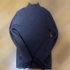 EVERY.VERY NICECLAUPメロウネック レース袖リブニット