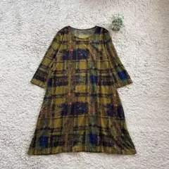 【GEORGESRECH】チュニックワンピース 七分 チェック柄 レトロ 紐付きのサムネイル