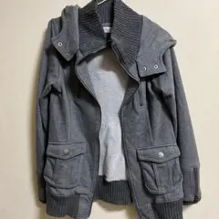 グレー フード付き パーカー