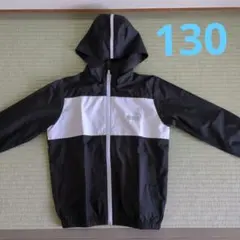 PUMA ウインドブレーカー130cm フード付き取り外し可能　 黒白ジャンパー