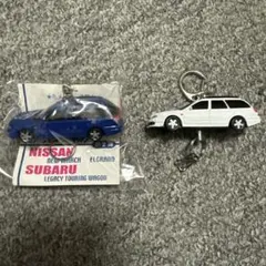 非売品　日産　スバルNISSAN SUBARU カーリールキーホルダー2種セットのサムネイル