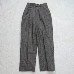 オンワード PRETTY UP スラックス チェック カジュアル ウール100