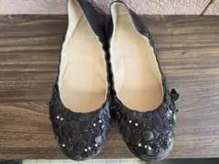 tsumori chisato WALK フラットパンプス 黒のサムネイル