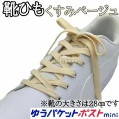 靴ひも　くすみベージュ　シューレース 120cm 靴紐 平紐　メンズ　キッズ F