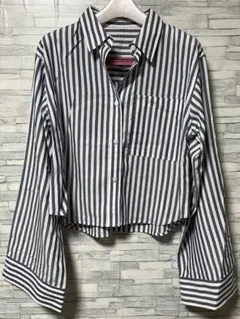 美品　ストライプシャツ　F