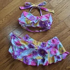 花柄フリルビキニ3点セット