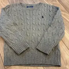 Polo Ralph Lauren グレー ケーブルニットセーター 3/3T