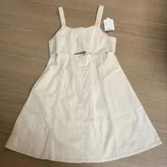 アプレレクール　リボン付きジャンバースカート ワンピース　アイボリー　140