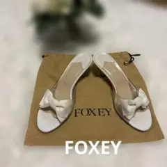 FOXEY リボン付きホワイトミュール 36サイズ 23センチ〜23.5センチのサムネイル
