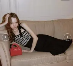 エイミーイストワール　リボンボーダーニットワンピース