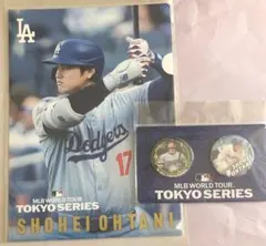 MLB東京シリーズ2025 大谷翔平クリアファイル 缶バッジ セット